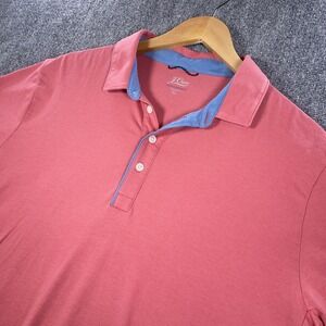 J.Crew Polo Shirt Mens L Pink Short Sleeve Performance Stretch Casual #AC013